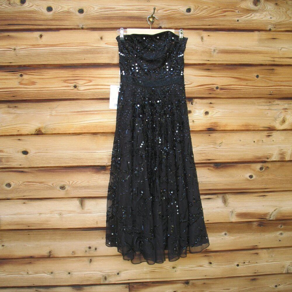 MAC DUGGAL 93898 Black Strapless Embellished A Line Dress - Picture 5 of 13